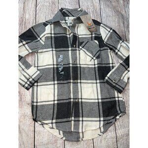 Field & Stream Boys XS Gray Plaid Flannel Shirt NEW